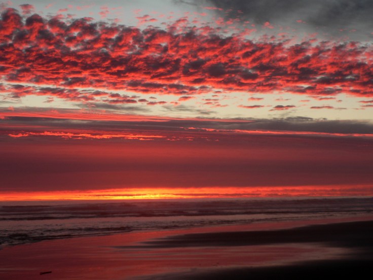 Sunset on the Oregon coast (Waldport) during our 2013 summer vacation.