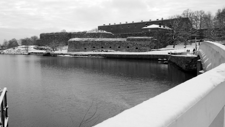 A view across one of the bridges that connects the islands of Suomonlinna.