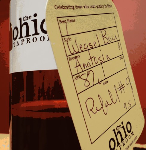 A howler of Weasel Boy Anastasia Russian Imperial Stout, the most celebrated of the Barley's Homebrew competition winners.
