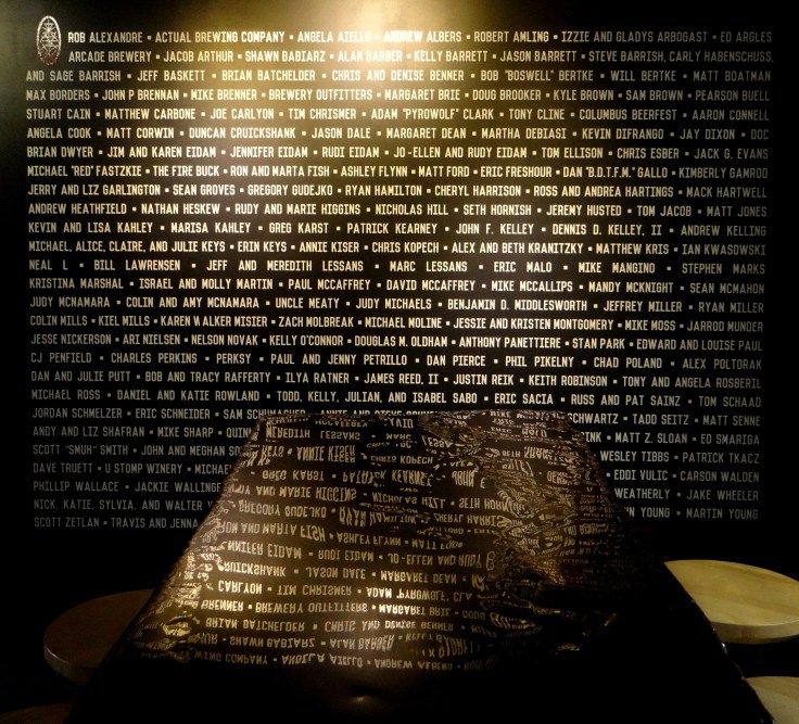 The donor wall in the kickstarter room.