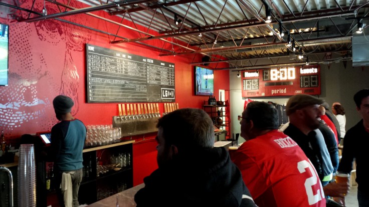 The bar at Land Grant on a Saturday afternoon.