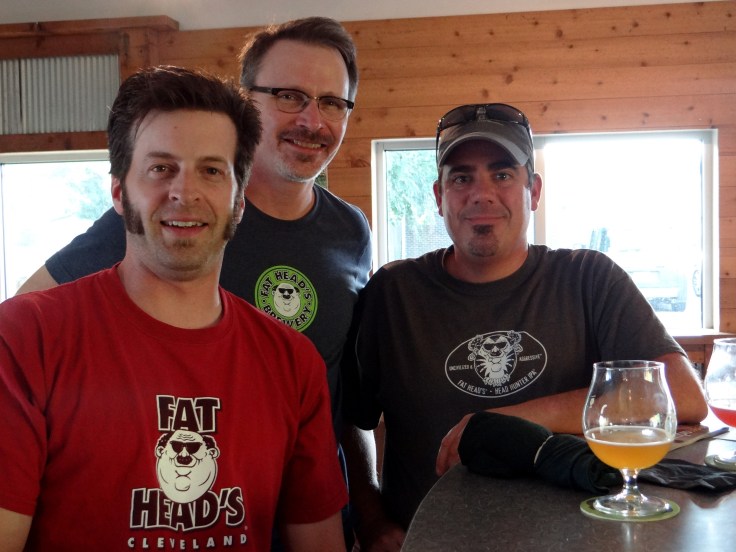 Posing with my new friends from Fatheads, brewer Mike Zoscak is on the right.