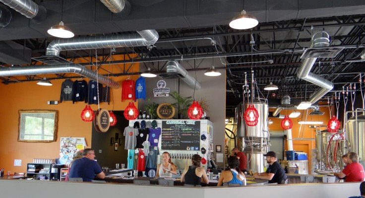 Sipping suds in the Cannonball Creek taproom. 