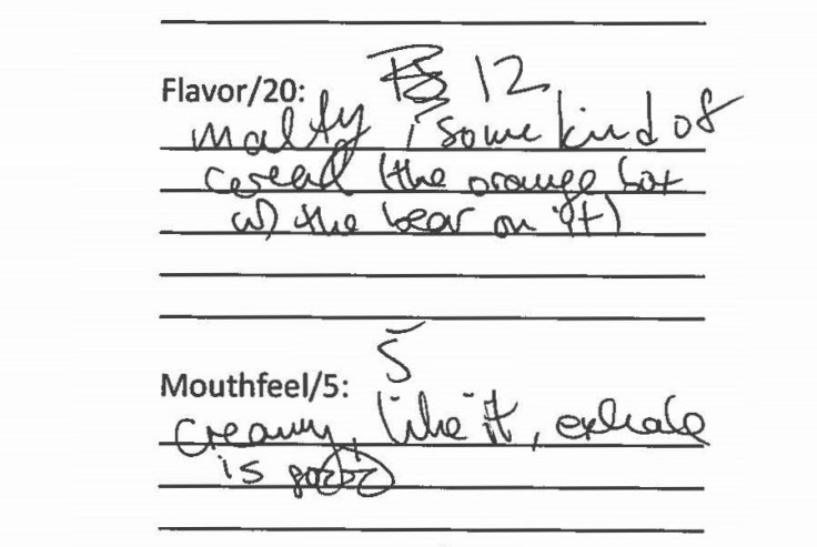 DIPA Taste Test Hannahs Score Sheet