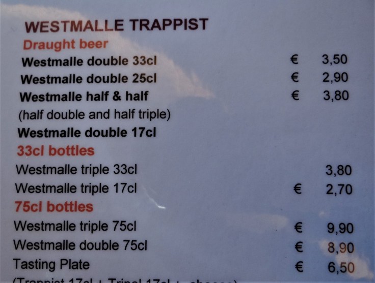 Westmalle Menu